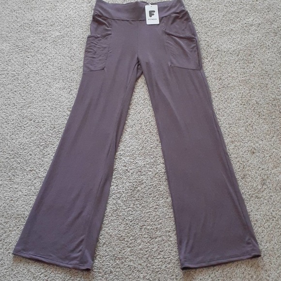 NWT FITNEXX purple workout pants w/pockets LG $68 - Picture 1 of 4